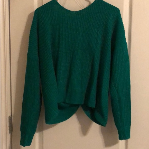 Green knot crop sweater - Picture 3 of 5